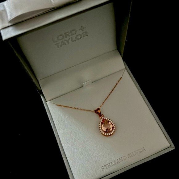 Lord & Taylor Sterling Silver Rose Gold Necklace - Picture 1 of 2